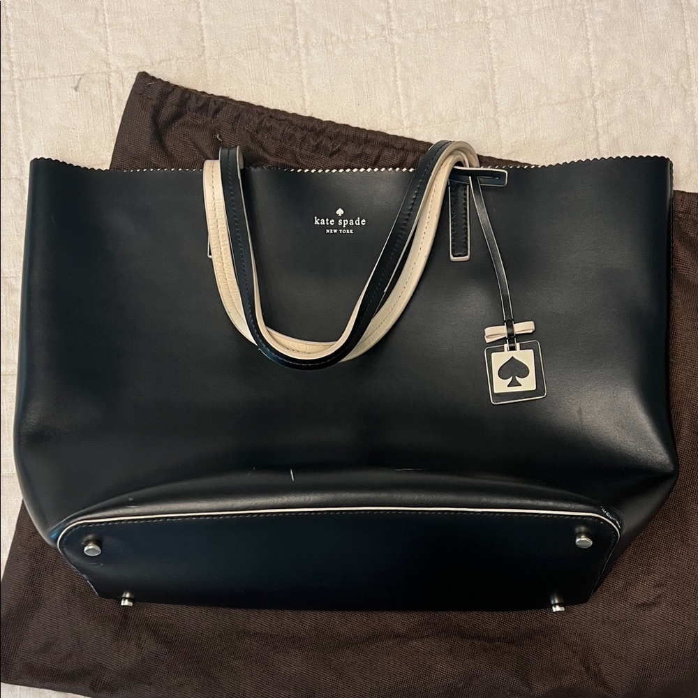 Kate Spade Black Leather Tote Bag